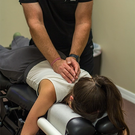Chiropractic West Monroe LA Patient Receiving Back Adjustment